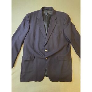 Burberry London Men's Navy Wool Blazer Jacket 58 Gold Buttons Classic Fit